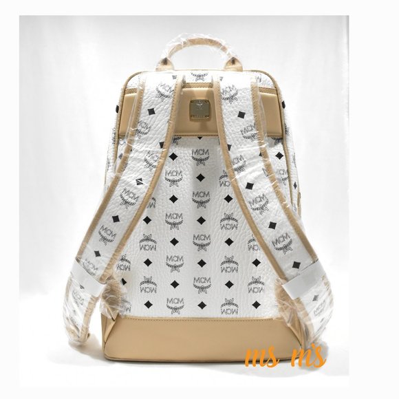 NWT MCM Beige large Backpack book bag $995 main image 6